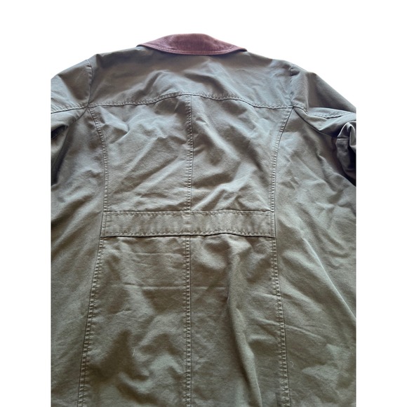 LL Bean Adirondack Barn Coat Loden Green Flannel Lined Cotton Jacket 3X NWT - Picture 5 of 15